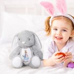 Personalised Peter Rabbit Easter Eggs Cute Bunny Plush Stuffed Animal Toy with Name and Year First Easter Holiday Baby Shower Gift for Kids
