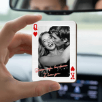 Personalized Wooden Couple Photo Frame Car Visor Clip with Initals and Text Car Accessories Valentine's Day Gift for Couple