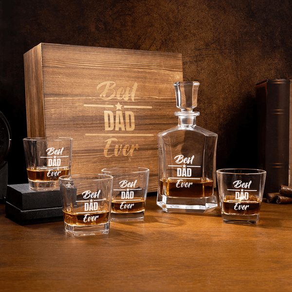 Personalized Best Families Ever Hexagonal Decanter Birthday Gift for Men Whiskey Lovers