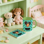 Personalized Cartoon Black Girl 11 oz 15 oz Ceramic Coffee Mug with Name and Coaster Daily Use Birthday Gift for Girls