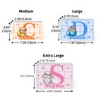 Personalised Cute Animal Multi-Colour Grid Biscuit Tin Box with Name Easter Party Gift for Children