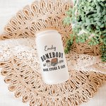 Personalized Homebody Book Store & Cafe Name 20 oz Glass Cup with Lid and Straw Book Club Birthday Gift for Bookworms