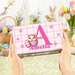 Personalised Cute Animal Multi-Colour Grid Biscuit Tin Box with Name Easter Party Gift for Children