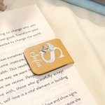 Segnalibro magnetico personalizzato in pelle PU con nome ed effetto perla, ideale per uso quotidiano - Regalo di compleanno per amanti dei libri