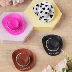 Personalized Mini Cowgirl Hats Hair Clip with Name and Rhinestones Daily Decor Western Themed Party Gift for Cowgirls