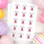 Personalized Cute Rabbit Ear Egg Set of 2 Easter Waterproof Stickers Labels with Name and Photo Easter Day Decor Party Favors for Family Kids