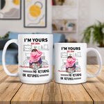 Personalised Cozy Bed I'm Yours No Returns or Refunds Couple Hug Ceramic Mug with Names Valentine's Day Anniversary Gift for Him Her