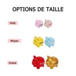 Tirelire mignonne multicolore personnalisée avec nom - Décoration maison - Cadeau anniversaire pour garçons et filles