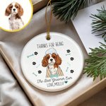 Cane osso personalizzato zampa Cartoon Pet foto Ornamento rotondo in ceramica con nome Home Decor regalo di compleanno per Pet Groomer Lover