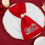 Serviette de table rouge personnalisée avec nom et enveloppe en forme de coeur Cadeau d'anniversaire de Saint-Valentin pour les couples et les amies