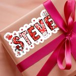 Personalised Heart Cute Cartoon Bear Name Waterproof Stickers Labels Valentine's Day Birthday Gift Decor Favors for Women Men