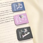 Segnalibro magnetico personalizzato in pelle PU con nome ed effetto perla, ideale per uso quotidiano - Regalo di compleanno per amanti dei libri