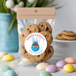 Personalized Cute Rabbit Ear Egg Set of 2 Easter Waterproof Stickers Labels with Name and Photo Easter Day Decor Party Favors for Family Kids