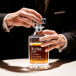 Personalized Four-Prism Whiskey Decanter with Name and Text Father's Day Birthday Gift for Fathers Husbands