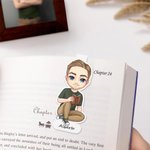 Segnalibro magnetico personalizzato con nome e personaggio in stile cartone animato - Regalo di compleanno per donne, uomini e ragazzi
