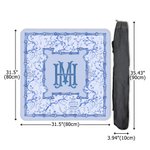 Personalized Chinoiserie Blue and White Flowers Monogram Mahjong Mat with Storage Bag Game Accessory Birthday Gift for Mahjong Lovers