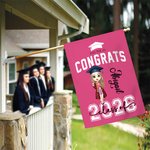 Personalized Congrats You Did It Grad Hat Cartoon Character Garden Flag with Name Family Party Decor Graduation Gift for Class of 2025 Graduates