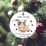 Cane osso personalizzato zampa Cartoon Pet foto Ornamento rotondo in ceramica con nome Home Decor regalo di compleanno per Pet Groomer Lover