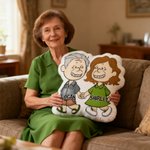 Personalized Romantic Cartoon Couple Die-Cut Soft Throw Pillow with Names Home Decor Valentine's Day Anniversary Gift for Couple