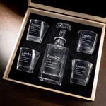 Personalized Four-Prism Whiskey Decanter with Name and Text Father's Day Birthday Gift for Fathers Husbands