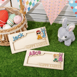 Personalised Cartoon Character  Wooden Money Holder with Name and Initial Holiday Party Favors Easter Gift for Kids