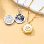 Personalized Pet Paw Print Pet Photo Painting Necklace Birthday Memorial Gift for Pet Lovers Owners