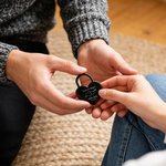 Personalized Puzzle Heart Love Padlock Key Set with Engraved Names Text and Date Anniversary Valentine's Day Gift for Couples