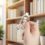 Segnalibro magnetico personalizzato con nome e personaggio in stile cartone animato - Regalo di compleanno per donne, uomini e ragazzi