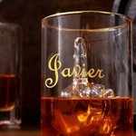 Brindis por tu actitud - Vaso de whisky personalizado de 370 ml con gesto del dedo corazón