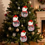 Ornement personnalisé en bois en forme de bonhomme de neige avec 1-13 noms et texte de l'année Décoration de l'arbre de maison Cadeau de Noël pour la famille et les amis