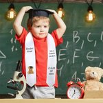 Personalized Grad Cap Cartoon Kid Graduation Sash with Name and School Name Graduation Keepsake Gift for Class of 2025 Preschool Kindergarten