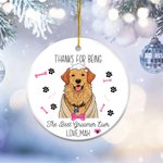Cane osso personalizzato zampa Cartoon Pet foto Ornamento rotondo in ceramica con nome Home Decor regalo di compleanno per Pet Groomer Lover