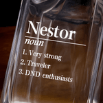 Personalized Four-Prism Whiskey Decanter with Name and Text Father's Day Birthday Gift for Fathers Husbands
