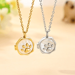 Personalized Pet Paw Print Pet Photo Painting Necklace Birthday Memorial Gift for Pet Lovers Owners