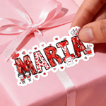 Personalised Heart Cute Cartoon Bear Name Waterproof Stickers Labels Valentine's Day Birthday Gift Decor Favors for Women Men