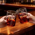 Brindis por tu actitud - Vaso de whisky personalizado de 370 ml con gesto del dedo corazón