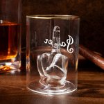 Brindis por tu actitud - Vaso de whisky personalizado de 370 ml con gesto del dedo corazón