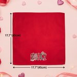 Serviette de table rouge personnalisée avec nom et enveloppe en forme de coeur Cadeau d'anniversaire de Saint-Valentin pour les couples et les amies