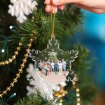 Personalized Christmas Tree Snowflake Photo Acrylic Ornament with Year Tree Decoration Christmas Gift for Family Friends