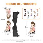 Segnalibro magnetico personalizzato con nome e personaggio in stile cartone animato - Regalo di compleanno per donne, uomini e ragazzi