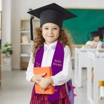 Personalized Grad Cap Cartoon Kid Graduation Sash with Name and School Name Graduation Keepsake Gift for Class of 2025 Preschool Kindergarten