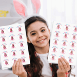 Personalized Cute Rabbit Ear Egg Set of 2 Easter Waterproof Stickers Labels with Name and Photo Easter Day Decor Party Favors for Family Kids