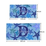 Personalisiertes schnelltrocknendes Strandtuch mit Seestern- und Jakobsmuschelmotiv Namen Initiale Sommer Geburtstagsgeschenk für Familie Freunde