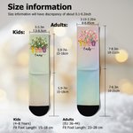 Personalized Multicolor Birth Flower Soft Mid-Calf Socks with Name and Year Birthday Anniversary Gift for Family Friend
