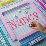 Alfombrilla de Mahjong antideslizante personalizada con diseño floral, monograma en forma de vid, nombre y bolsa de almacenamiento Noche de Mahjong Regalo de cumpleaños para los amantes del Mahjong