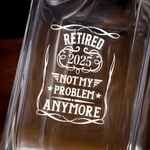 Personalized Retro Frame Retired Whiskey Decanter with Engraved Year Father's Day Retirement Gift for Father Friends Bartenders