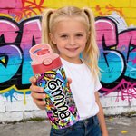 Personalisierte Graffiti Stil 12 oz isoliert Kind Wasserflasche mit Namen und Stroh zurück zu Schule Geburtstag Geschenk für Jungen Mädchen