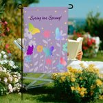Personlig fargerik sommerfugl vårblomst hageflagg med tekst hagedekor Thanksgiving Day vårsesongen gave til familievenn