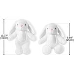 Personalised Cute Flowers Rabbit Initial Soft Bunny Plush Stuffed Toy with Name and Year First Easter Gift for Newborns Kids