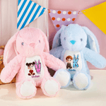 Personalized Cute Cartoon Character Initial Bunny Stuffed Toy with Name Easter Birthday Gift for Kids